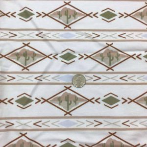 Taupe Aztec Print French Terry - Fabric