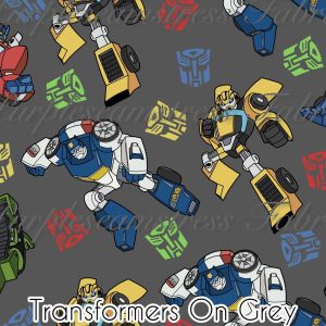 Transformers on Grey - Fabric