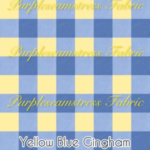 Yellow Blue Gingam - Fabric