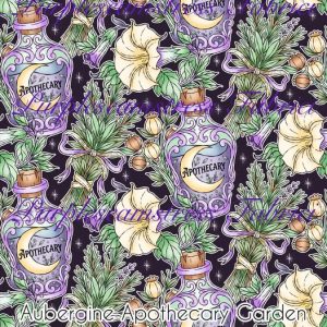 Aubergine Apothecary Garden - Fabric