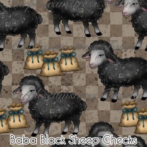 Baba Black Sheep Checks - Fabric