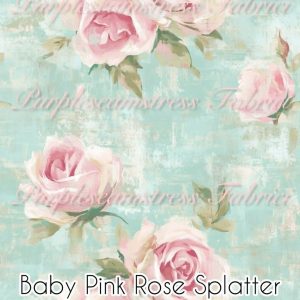 Baby Pink Rose Splatter - Fabric