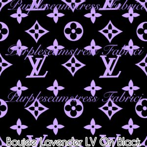 Boujee Lavender LV on Black - Fabric