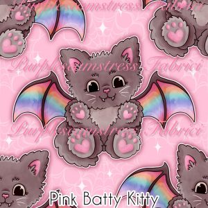 Pink Batty Kitty - Fabric