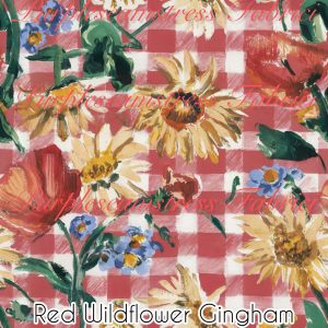 Red Wildflower Gingham - Fabric