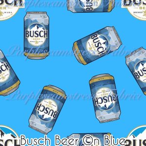 Busch Beer on Blue - Fabric