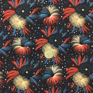 RTS Faux Embroidered Fireworks Cotton Lycra - Fabric