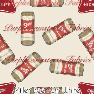Miller Beer on White - Fabric
