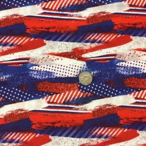 RTS Patriotic Brushstrokes Cotton Lycra - Fabric