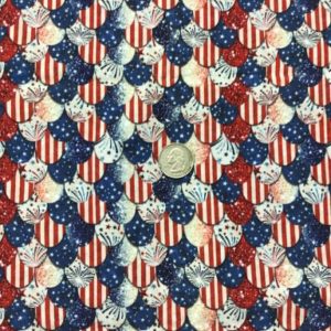 RTS Patriotic Mermaid Scales Cotton Lycra - Fabric