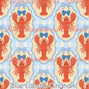 Blue Lobster Gingham - Fabric