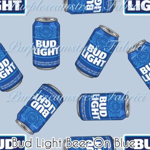 Bud Light Beer on Blue - Fabric