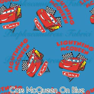 Cars McQueen on Blue - Fabric
