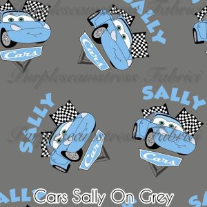 Cars Sally on Grey - Fabric