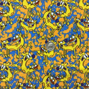 RTS Cat Dog Splatter Cotton Lycra - Fabric