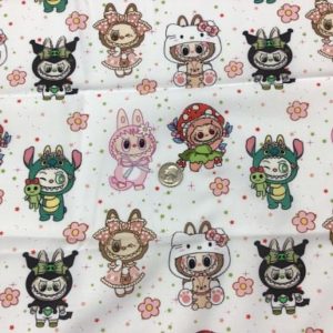 RTS Cute Monster Labubu Cotton Woven - Fabric
