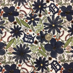 RTS Detroit Tigers Floral Cotton Woven - Fabric