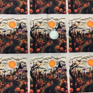 RTS Faux Stitched Road to Halloween Town Cotton Woven - Fabric