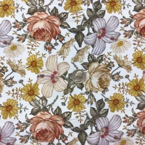 RTS Golden Fantasy Floral Cotton Lycra - Fabric