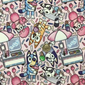 RTS Ice Cream Stand Bluey Cotton Lycra - Fabric