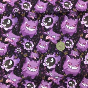 RTS Purple Gengar Floral Cotton Woven - Fabric