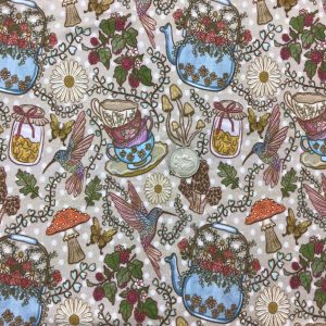 RTS Whimsical Tea Time Double Brushed Poly - Fabric